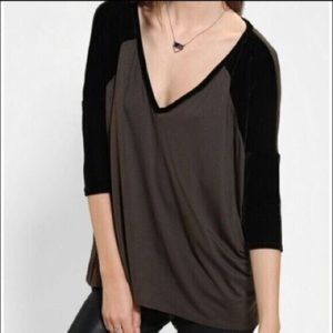Urban Outfitters - TELA Velvet Sleeve Top